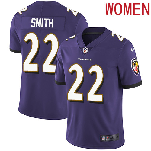 2019 women Baltimore Ravens #22 Smith purple Nike Vapor Untouchable Limited NFL Jersey->women nfl jersey->Women Jersey
